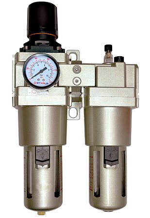 ST10098-1 Filtro regulador e lubrificador robusto 1" com manômetro e proteção