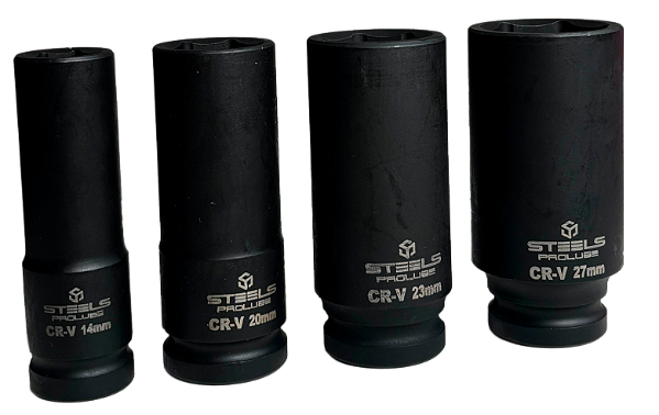 ST10437-L4 Kit soquetes sextavados longos encaixe 1"