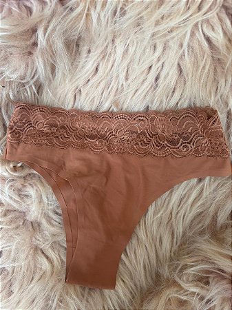 Calcinha Sem Costura Cós rendada