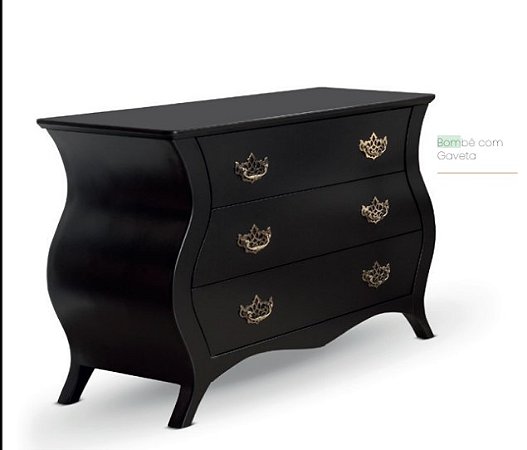 BOMBE C/GAVETAS PRETA