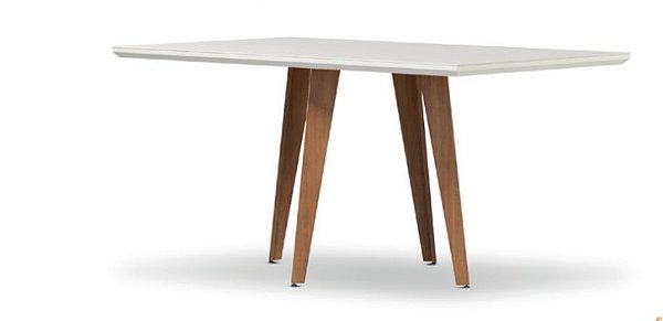 MESA 1,20X0,90 PÉS AMENDOA TAMPO OFF WHITE CTO MOEDA