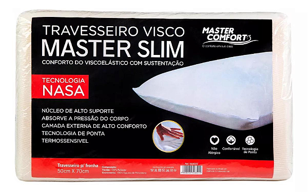 Travesseiro 55X35X08 Visco Master Slim Master Comfort