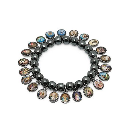 Pulseira Devoção de Santos Católicos com 22 Pingentes