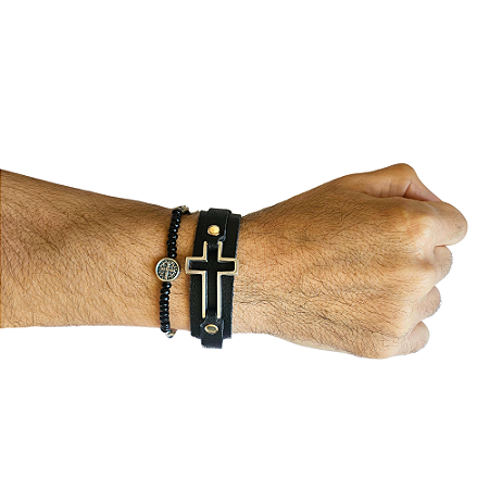 Kit Pulseiras Masculinas Jovens Católicos "Guerreiros de Cristo"