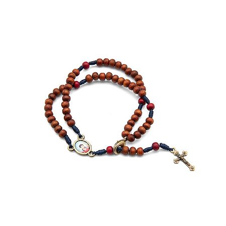 Pulseira Terço de Madeira de Carlo Acutis Original