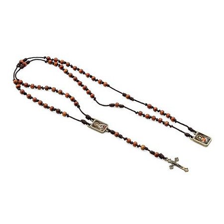 Colar Terço de Nossa Senhora do Carmo e Sagrado Coração de Jesus