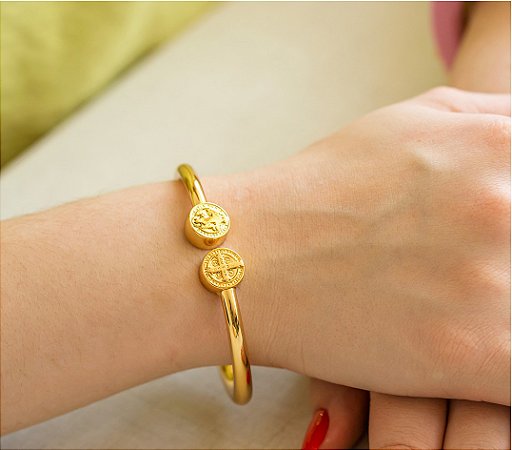 Pulseira Feminina de São Bento Dourada