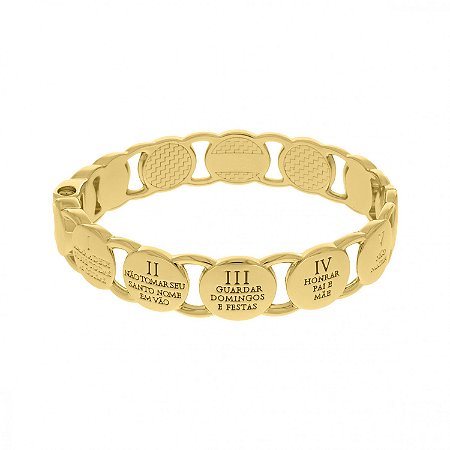 Pulseira dos Dez Mandamentos Dourada