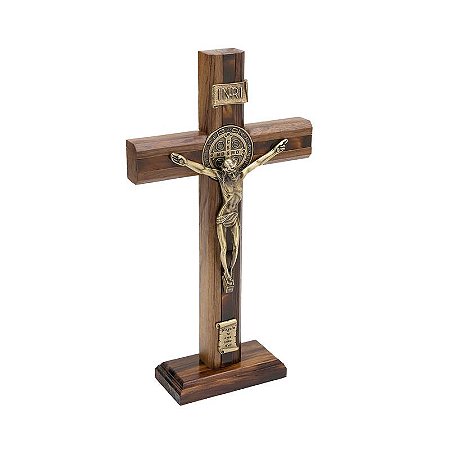 Crucifixo com Medalha de São Bento de Mesa 26 cm
