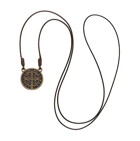 Colar da Medalha de São Bento Original Cor Ouro Velho