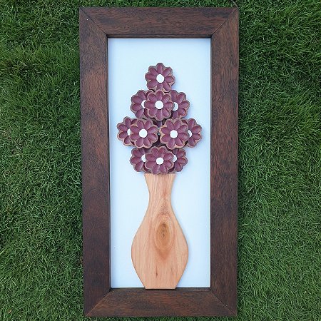 Quadro de rosas bordô