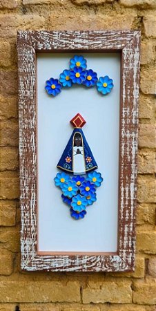 Quadro Nossa Senhora Aparecida azul mesclado