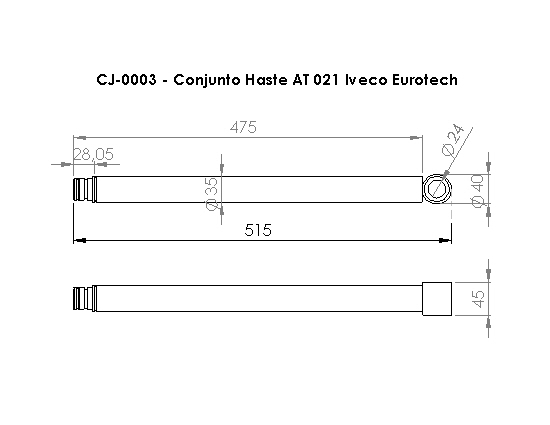 CONJUNTO HASTE AT 021 IVECO EUROTECH