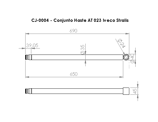 CONJUNTO HASTE AT 023 IVECO STRALIS