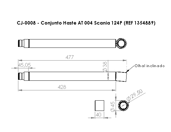 CONJUNTO HASTE AT 004 SCANIA 124P (REF 1354889)
