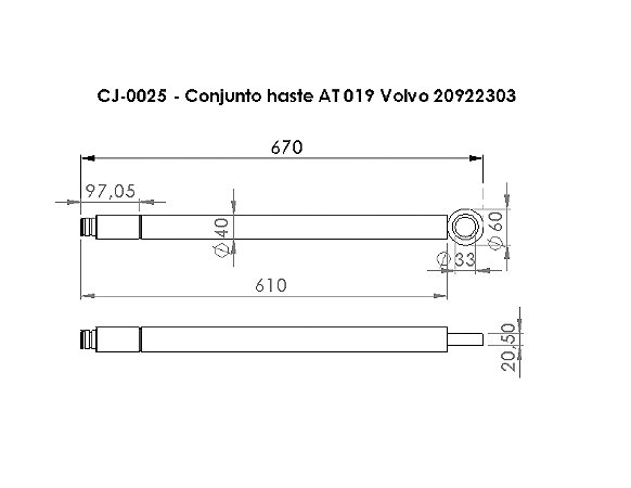 CONJUNTO HASTE AT 019 VOLVO 20922303