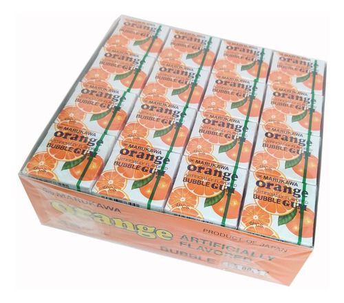 Chiclete Sabor Laranja Marukawa Bubble Gum - 48 Uunidades