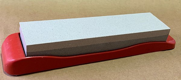 Pedra Afiar Amolar Dupla Face Com Suporte