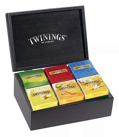 Chá Twinings Caixa de Madeira  60 Sachês Preta