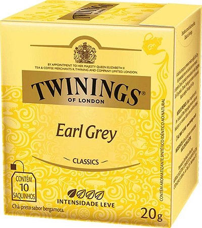 Cha Twinings Preto 20G DP com 10 Saches Earl Grey