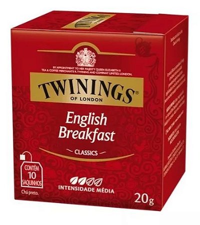 Cha Twinings Preto 20G DP com 10 Saches English Break