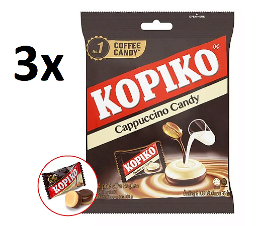 Bala De Cappuccino Kopiko Candy Doramas Importado 120g Kit com 3