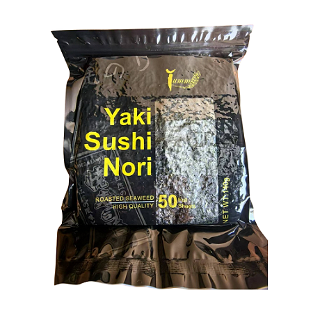 Alga Marinha Yakisushi Nostimo Nori Black 140g com 50 folhas