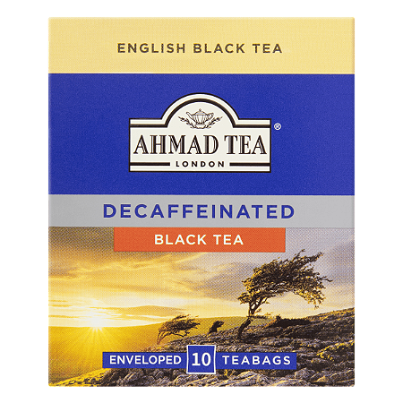 Chá Ahmad Preto English Decaffeinated Tea London Caixa 20g 10 Unidades