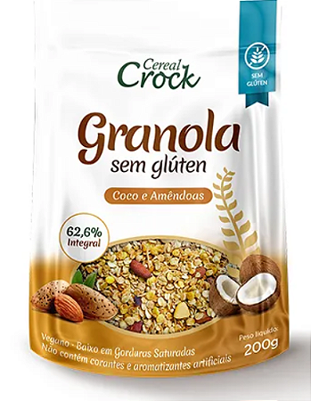 Granola com Aveia sem Glúten Coco e Amêndoas Leve Croc 200G