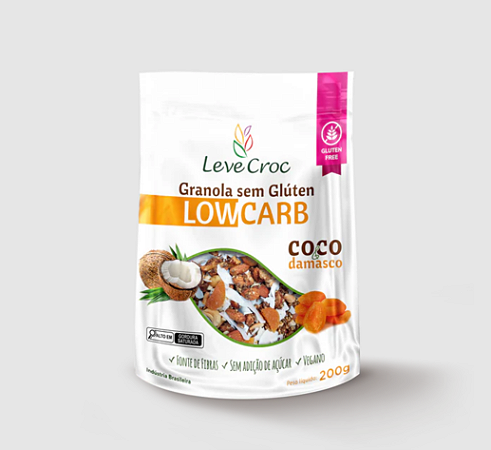 Granola Low Carb - Coco e Damasco Leve Croc 200G