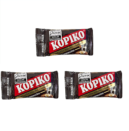 Bala De Cappuccino Kopiko Candy Doramas Importado 32g - Kit c/ 3 Cartelas