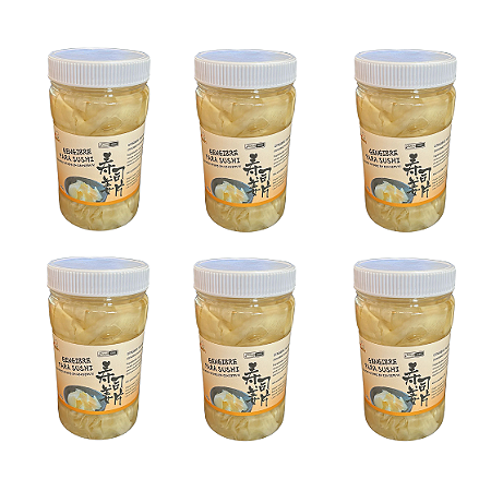 Gengibre Tradicional Fatiado 340g Pote Yumart Kit com 6