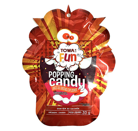 Bala Doce de Cristais Explosivos Sabor Cola Towa 30G