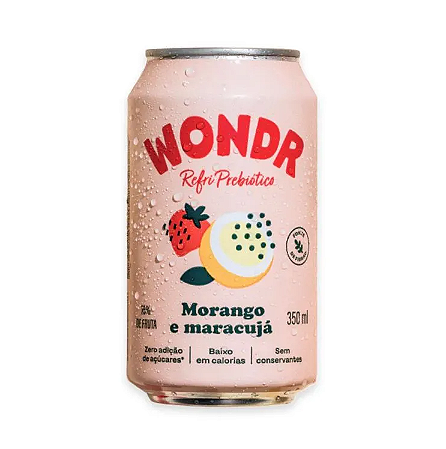 Bebida Refrigerante Wondr Morango e Maracujá 350ml