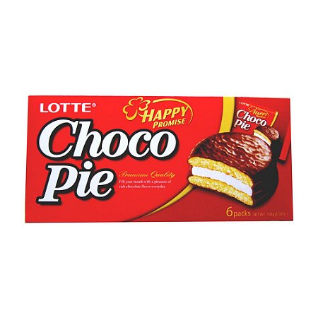 Bolinho Alfajor Lotte Choco Pie 6 unidades - 168g