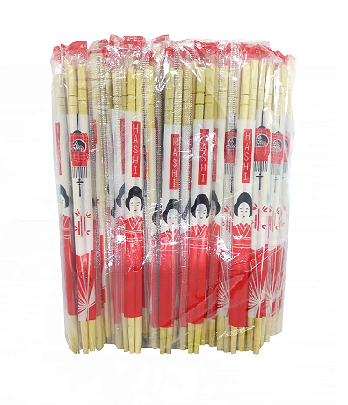 Hashi De Bambu Redondo Ganesh Emb De Plástico 100 Pares