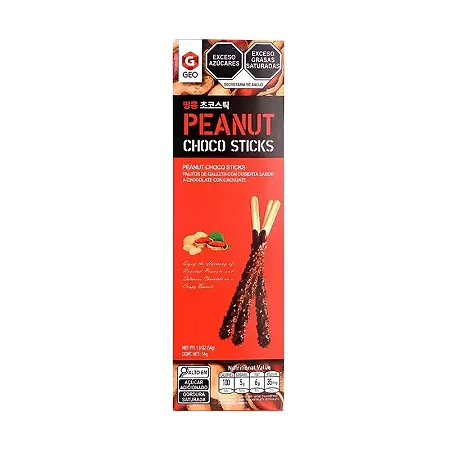 Biscoito Choco Sticks Peanut SY Geo 54g