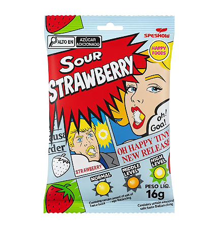 Bala Hard Candy Ultra Azeda Extreme Sour Morango  16g