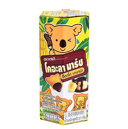 Biscoito Koala Coala Lotte Recheio Chocolate Com Banana 37g