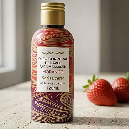 Óleo de Massagem Beijável Morango (120ml) – Sofisticatto