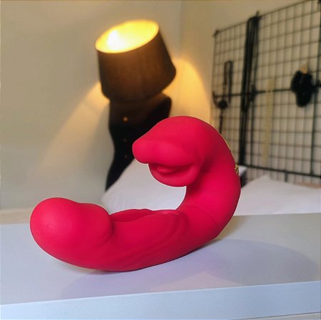 Vibrador de Ponto G e Clitóris com Boca e Dedilhar / Slap