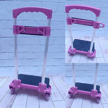 CARRINHO ESCOLAR ROSA 30CM (FIXAÇÃO COSTA)