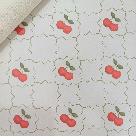 Sintético Dollaro - MATELASSE VERDE CEREJINHA
