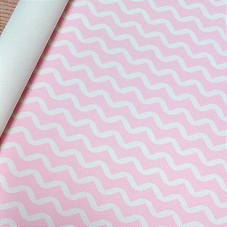 Sintético Dollaro - ONDINHAS (FUNDO ROSA CLARO)
