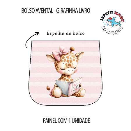Sintético Dollaro - BOLSO AVENTAL GIRAFINHA LIVRO  (VOLTA AULAS 2025)