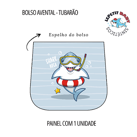Sintético Dollaro - BOLSO AVENTAL TUBARÃO (VOLTA AULAS 2025)