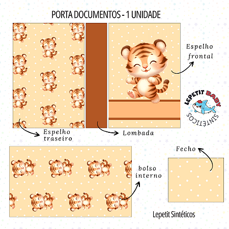 Sintético Dollaro - PAINEL PORTA DOCUMENTOS - TIGRINHO CUTE