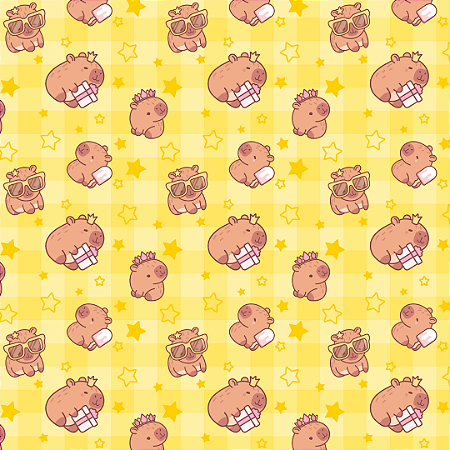 Sintetico Dollaro - CAPIVARA CAPIBUM (FUNDO AMARELO)