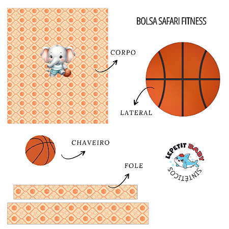 Sintético Dollaro - PAINEL BOLSA ESPORTE - ELEFANTE BASQUETE