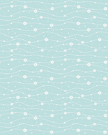 Sintetico Dollaro - FLOWERS - CORDÃO DE MARGARIDAS (FUNDO VERDE AGUA)